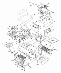 Seat Fuel Tank Battery Frame Diagram and Parts List for 2002 Yard Machines Lawn Tractor